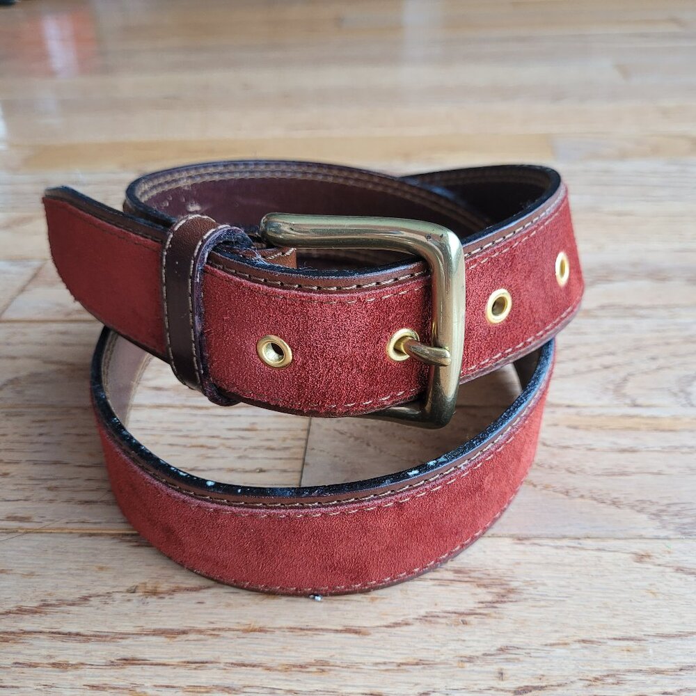 Lilith Vintage Burnt Orange Suede Leather Belt